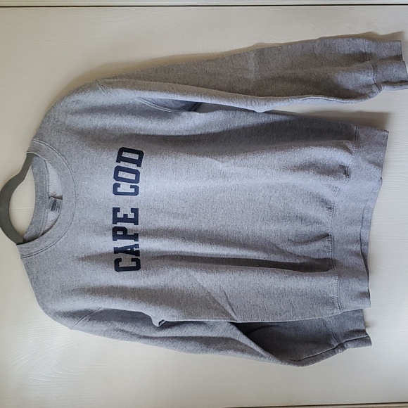 Cape Cod Preppy Oversized Gray Sweatshirt - Picture 1 of 4